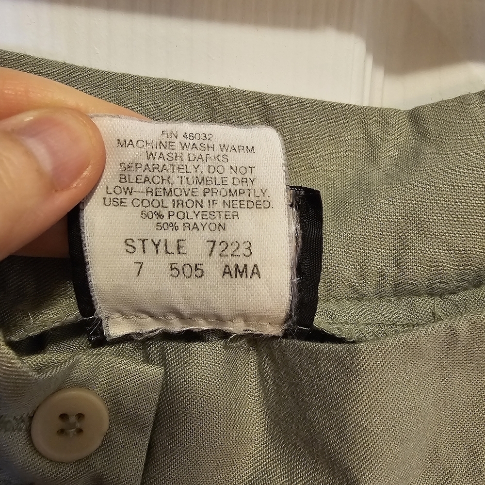 Vintage Southern Lady Sage Button-Front A-Line Skirt - Picture 8 of 8